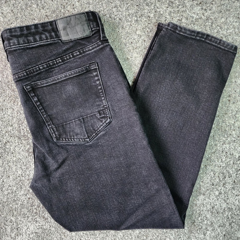 Aeropostale Jeans Mens 36x30 Black Slim Straight Faded Stretch Denim Excellent